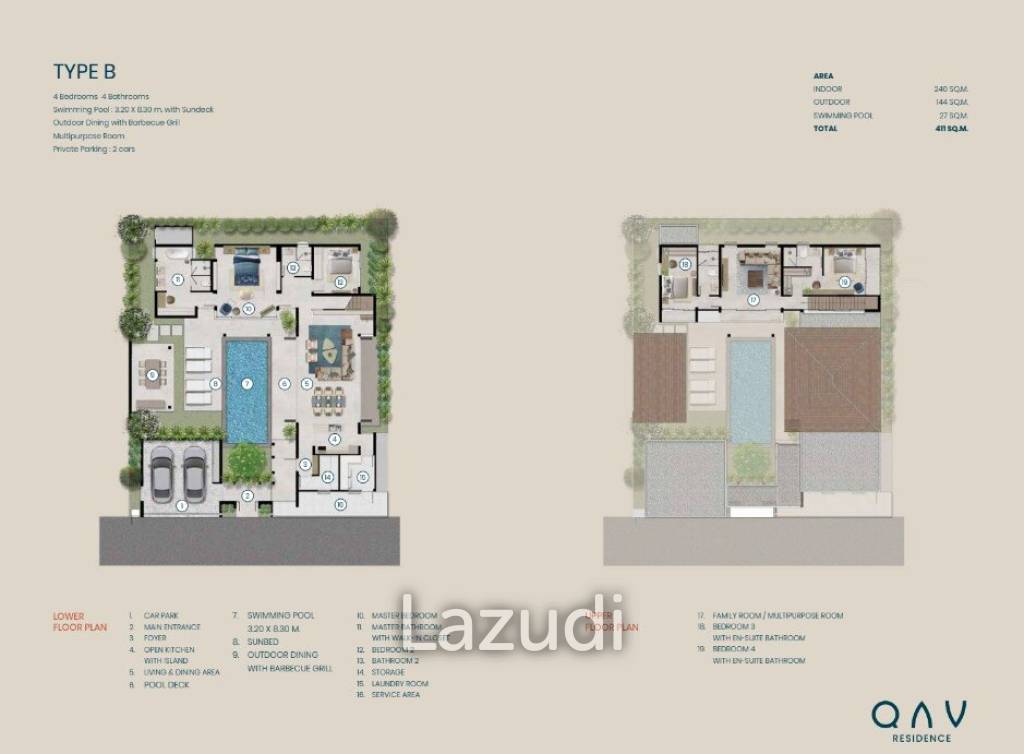 4 Bed 4 Bath 443.54 SQ.M QAV Residence