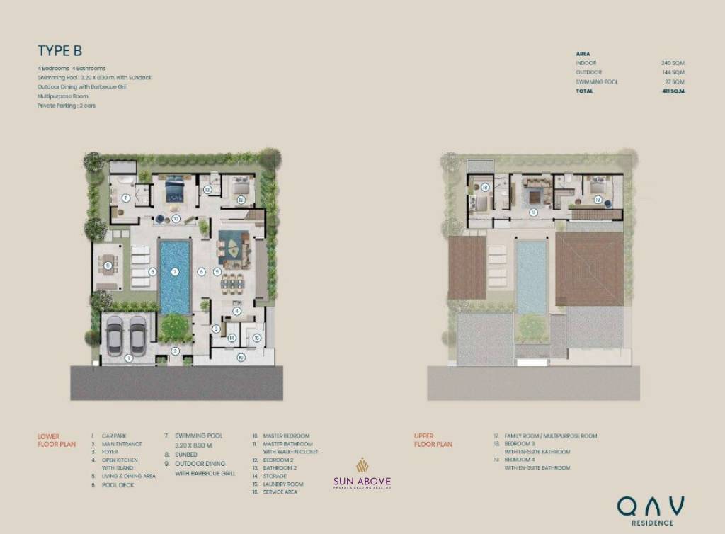 4 Bed 4 Bath 443.54 SQ.M QAV Residence