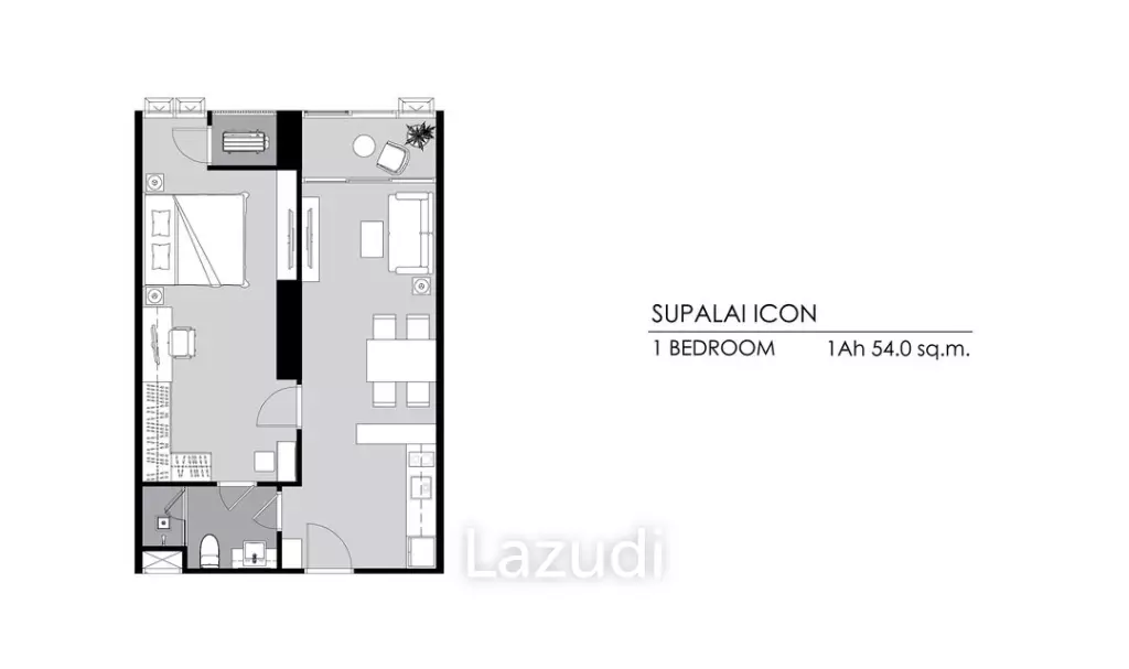 1 Bed 1 Bath 53.35 SQ.M Supalai ICON Sathorn