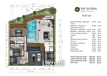 4 Bed 5 Bath 464.63SQ.M The Gloria Villas Phuket