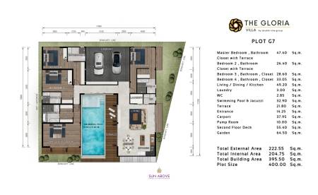 4 Bed 5 Bath 400.87 SQ.M The Gloria Villas Phuket