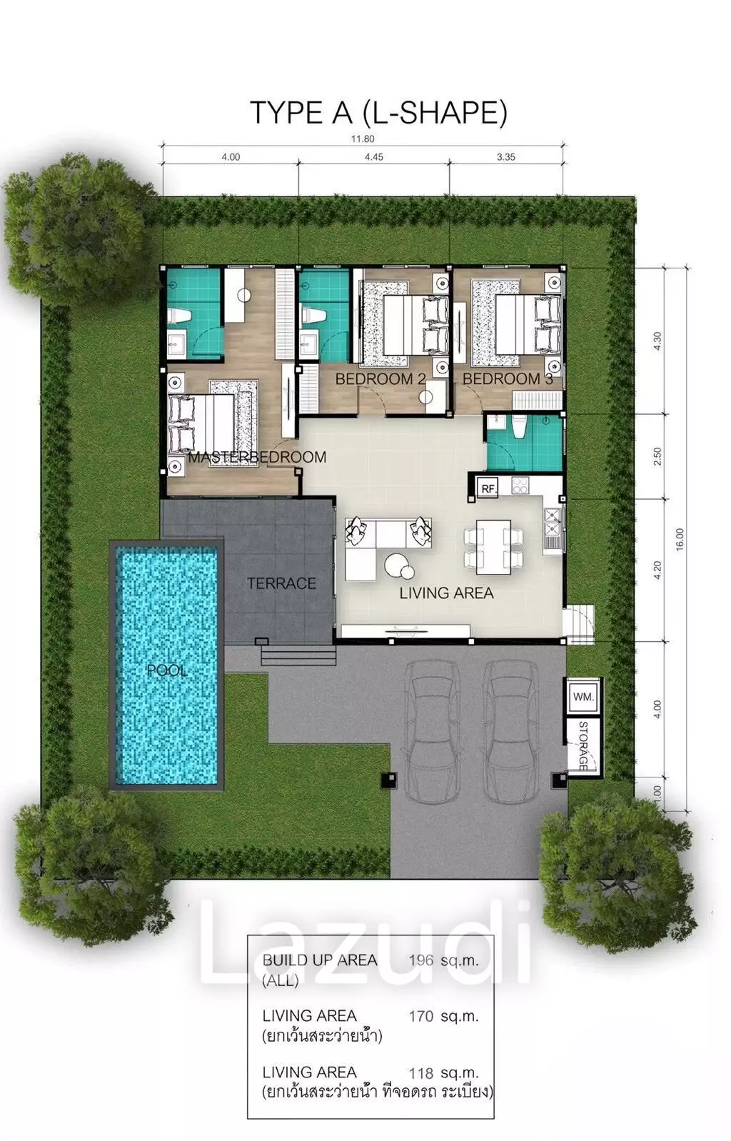 3 Bed 3 Bath 196 SQ.M Huguh Home Pool Villa Cha-Am