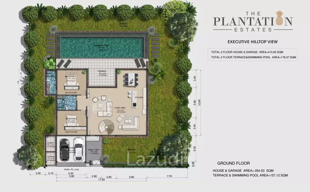4 Bed 4 Bath 410.65 SQ.M. The Plantation Estates