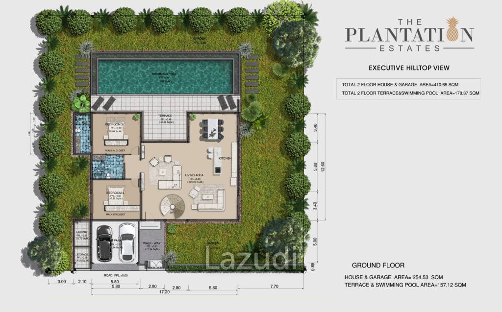 4 Bed 4 Bath 410.65 SQ.M. The Plantation Estates