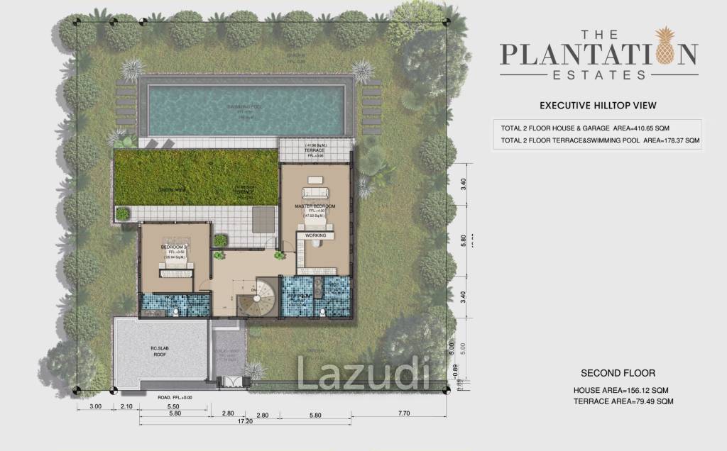 4 Bed 4 Bath 410.65 SQ.M. The Plantation Estates