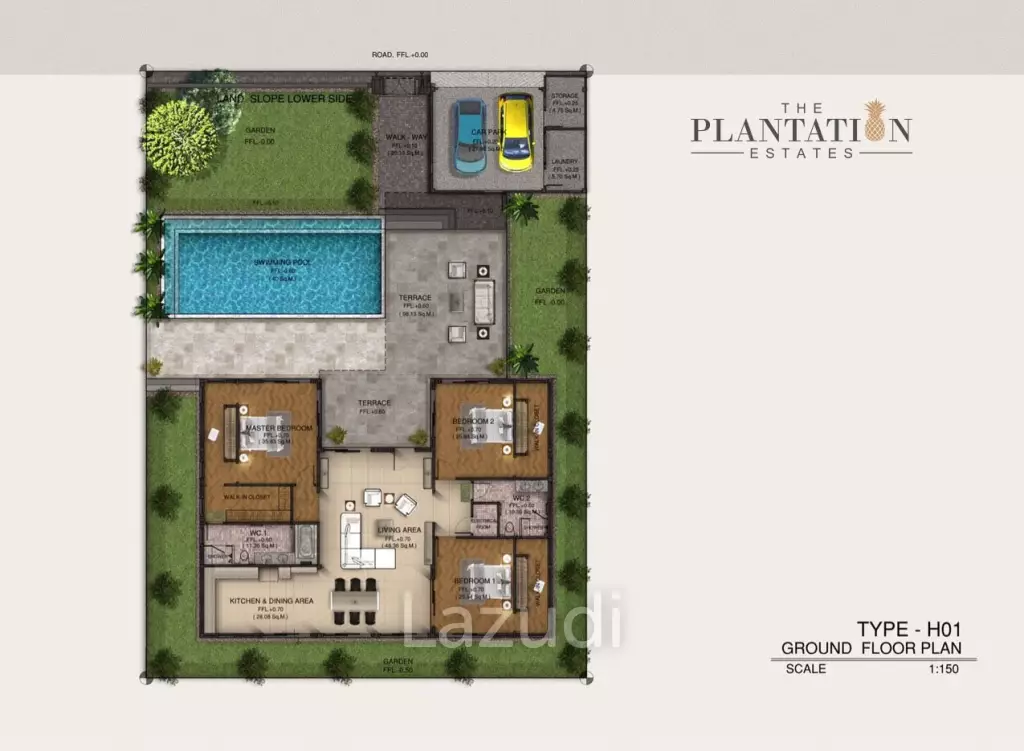 3 Bed 2 Bath 224.50 SQ.M. The Plantation Estates
