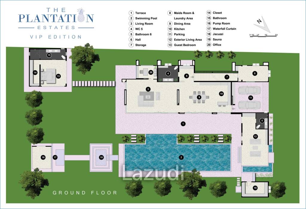 5 Bed 5 Bath 934.04 SQ.M. The Plantation Estates