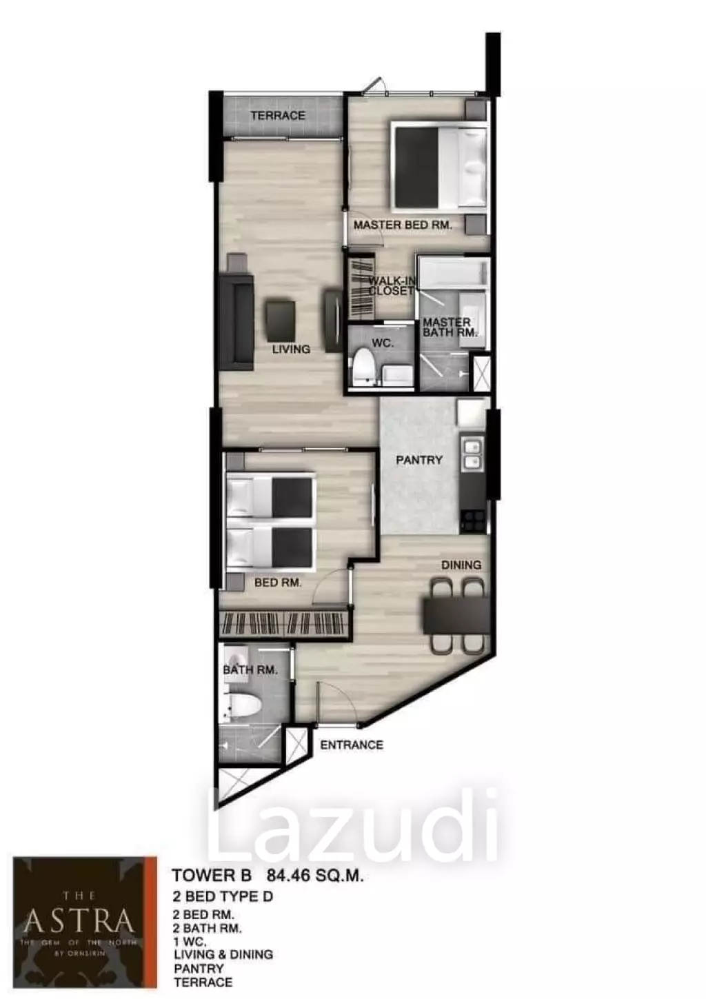 2 Bed 84 SQ.M The Astra Condominium Chiangmai