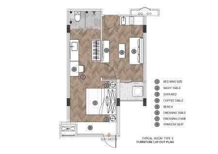 1 Bed 1 Bath 38.01 SQ.M ADM Platinum Bay Resort