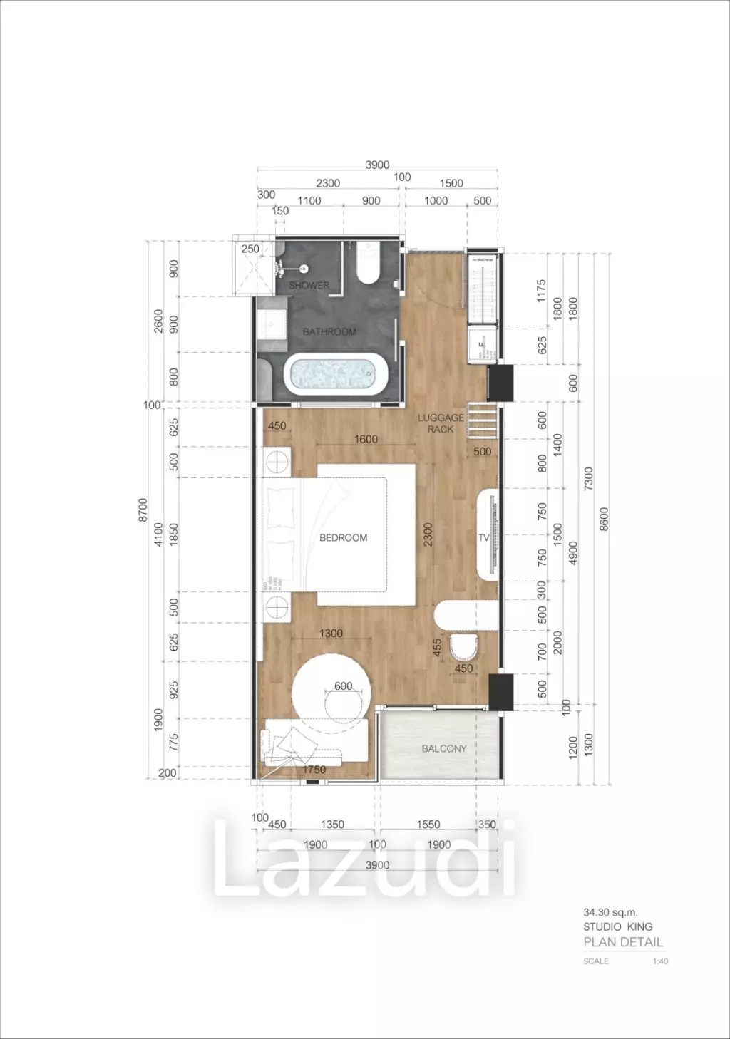 Studio 1 Bath 34.72 SQ.M Wyndham Jomtien Pattaya