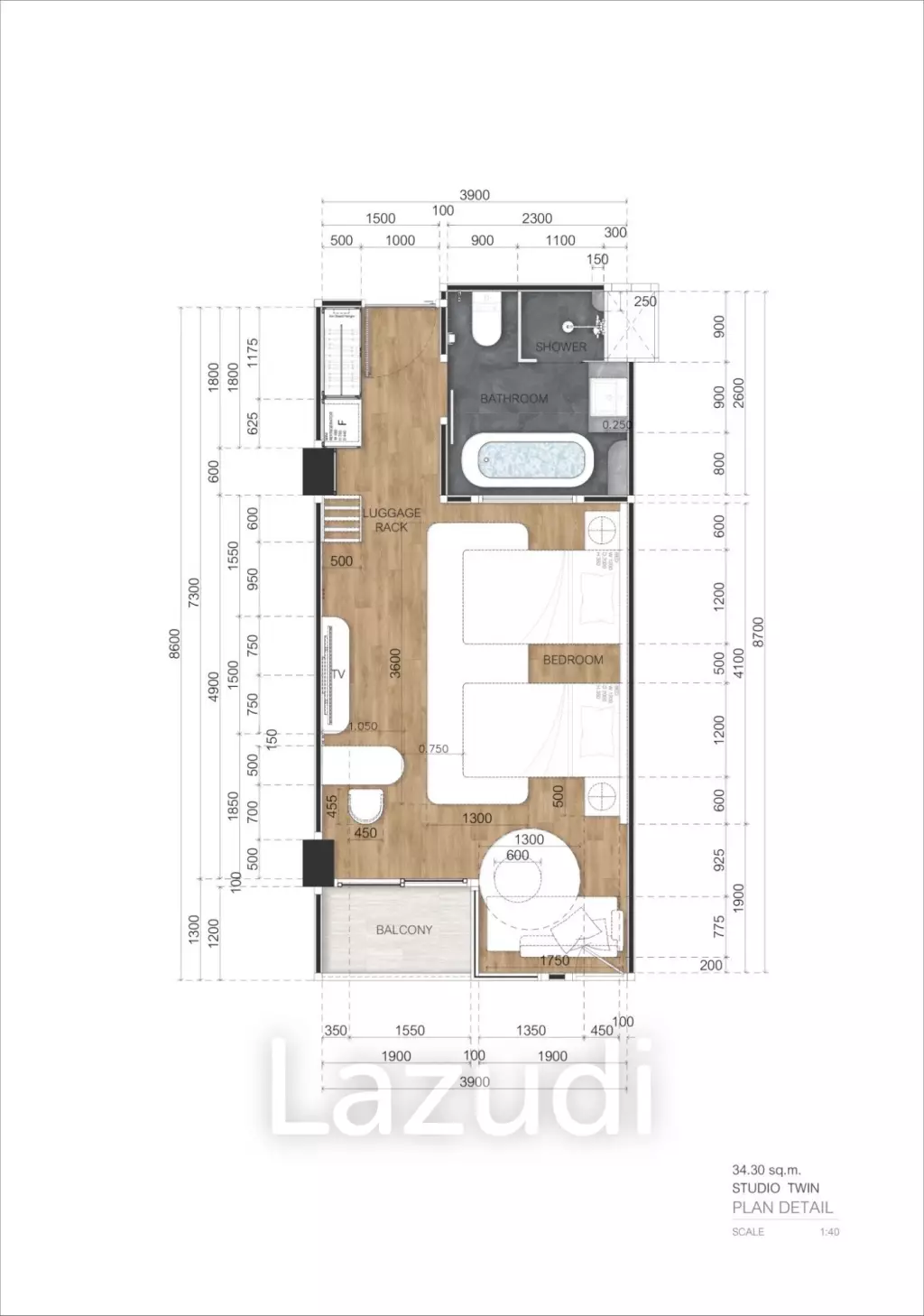 Studio 1 Bath 34.68 SQ.M Wyndham Jomtien Pattaya