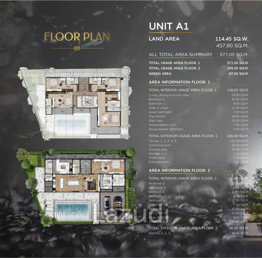 5 Bedroom 6 Bathroom 577 SQ.M The Arowanyx
