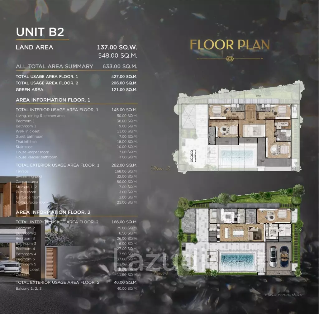 5 Bedroom 6 Bathroom 633 SQ.M The Arowanyx