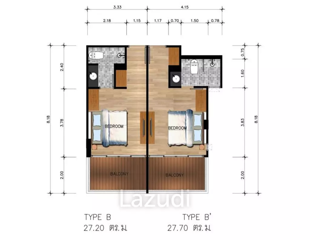Studio 1 Bath 25.9 SQ.M Splendid Condominium