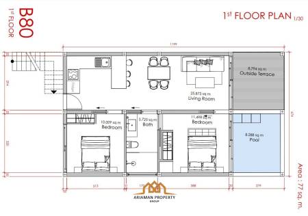 [Off-Plan] 2 Bed 1 Bath 77 SQ.M Emerald Bayview