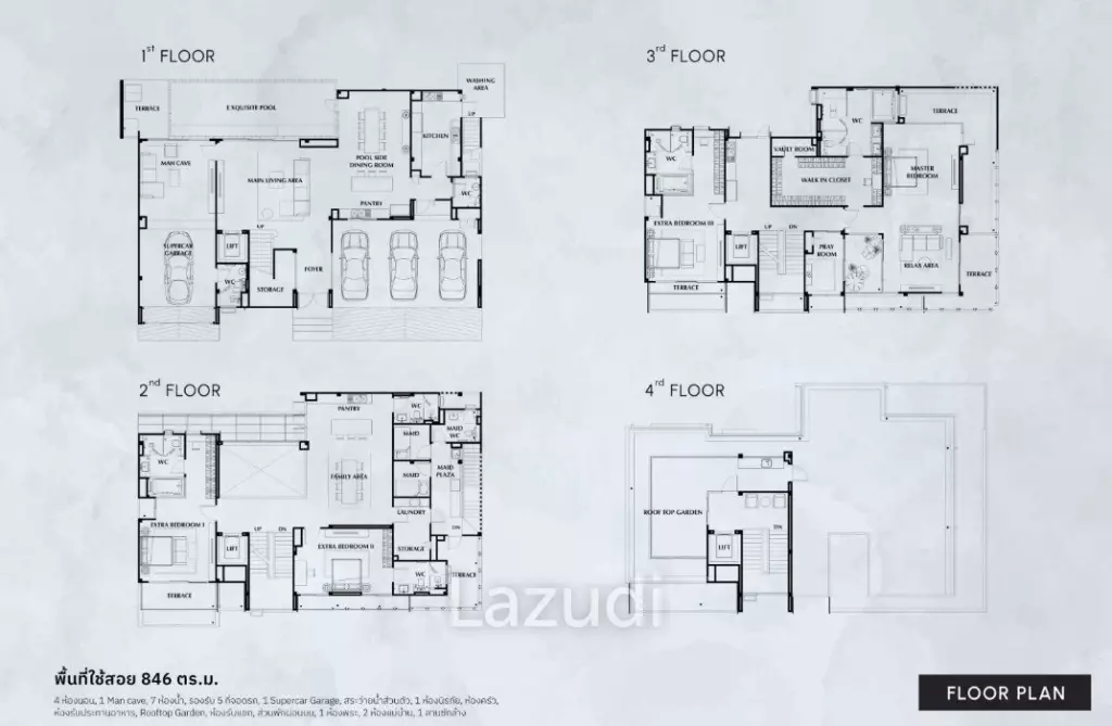 4 Bed 7 Bath 846 SQ.M Ninety-Five East One
