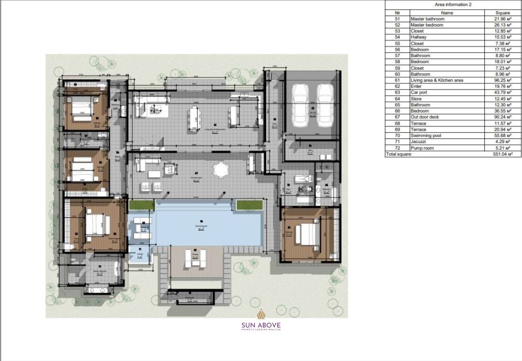 4 Bed 4 Bath 652.42 SQ.M Layan Lucky Villas II