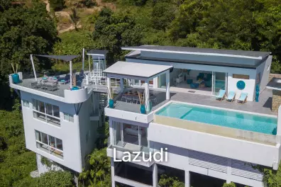Villa in Chaweng Hills: Panoramic Sea Views, 5-Bedrooms