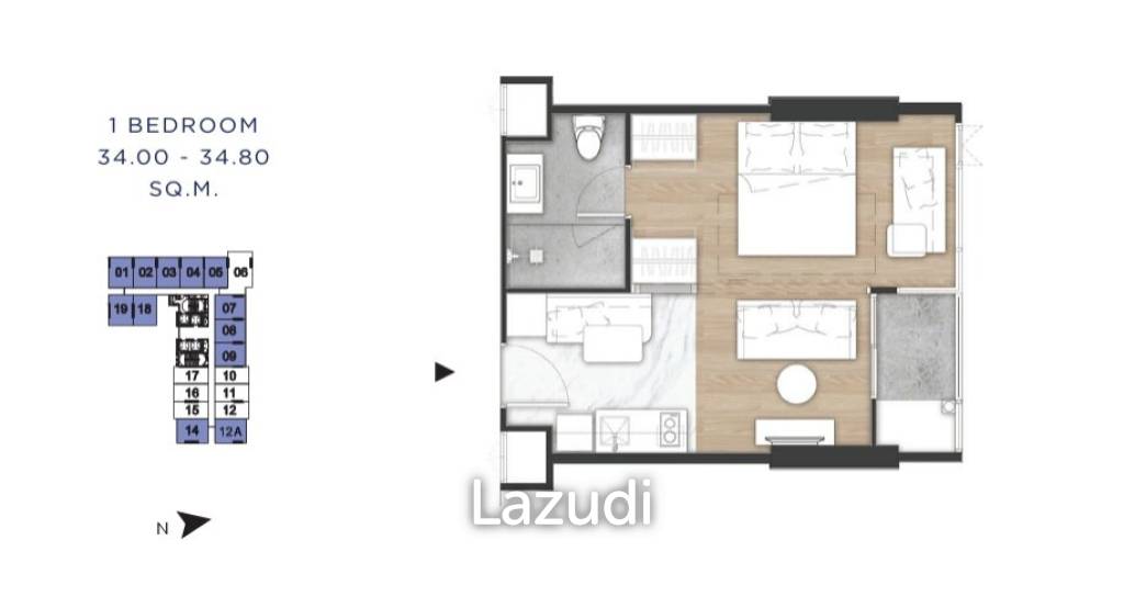 1 Bedroom 1 Bathroom 33.5 SQ.M Once Pattaya