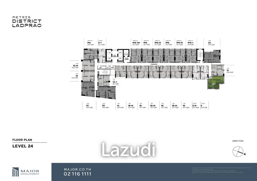 1 Bed  1 Bath 30.60 SQ.M METRIS DISTRICT LADPRAO
