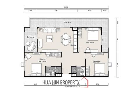 The 88 Condo : 3 BR Condo With Mountain View