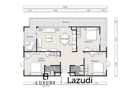 125 ตร.ม 3 เตียง 2 อาบน้ำ คอนโดมิเนียม For ขาย