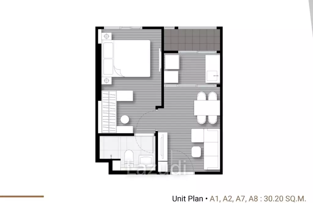 1 Bed 1 Bath 30.2 SQ.M Nue Evo Ari