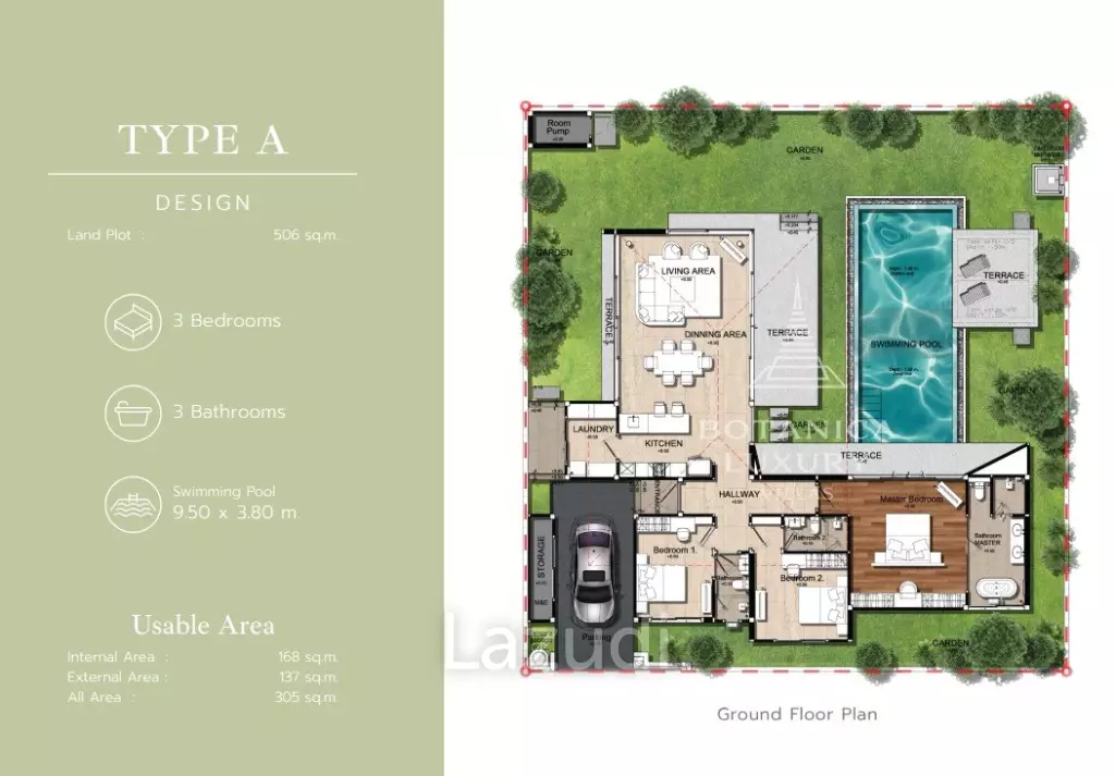 3 Bed 3 Bath 305 SQ.M Botanica Four Seasons