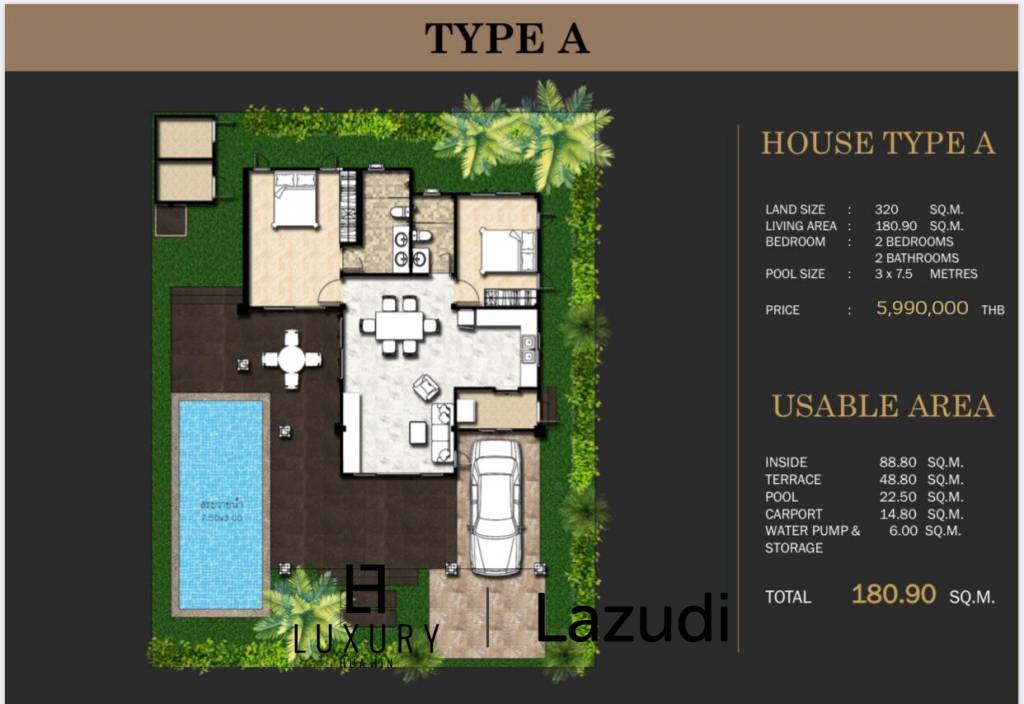 480 Kvm 2 Seng 2 Bad Villa for Salg