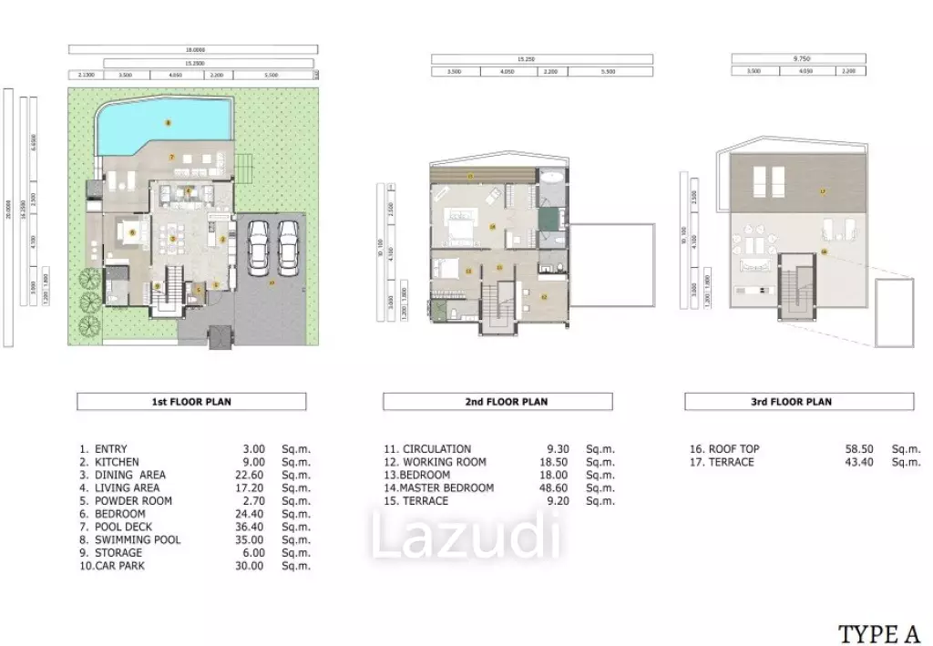 3 Bed 5 Bath  395.8 SQ.M VIP Galaxy Villas