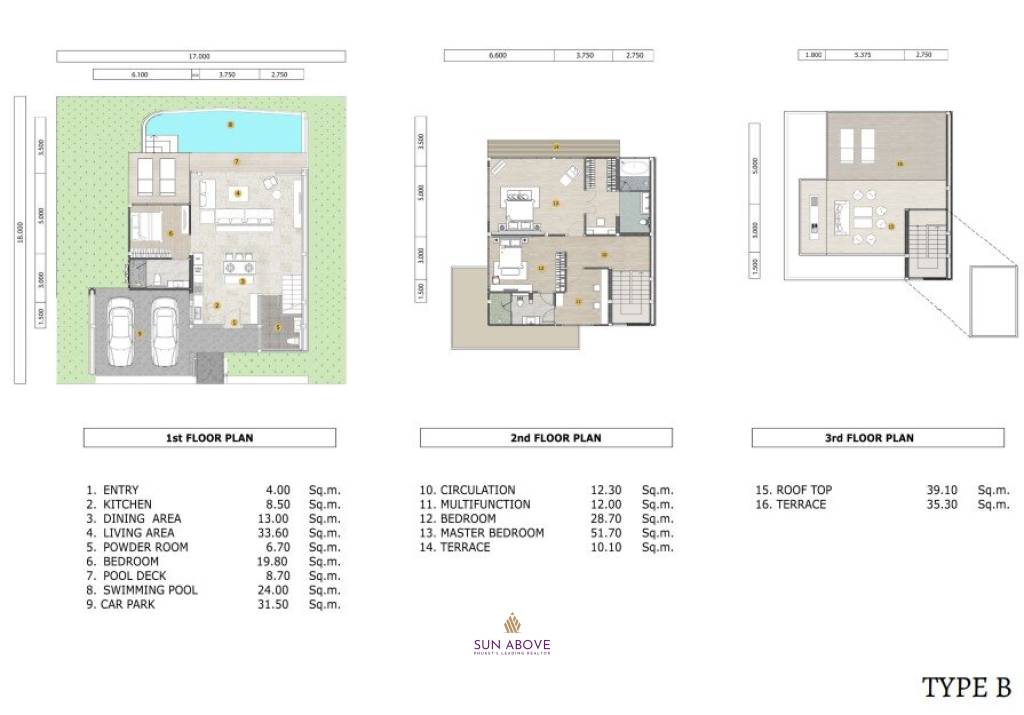 3 Bed 4 Bath  339 SQ.M VIP Galaxy Villas