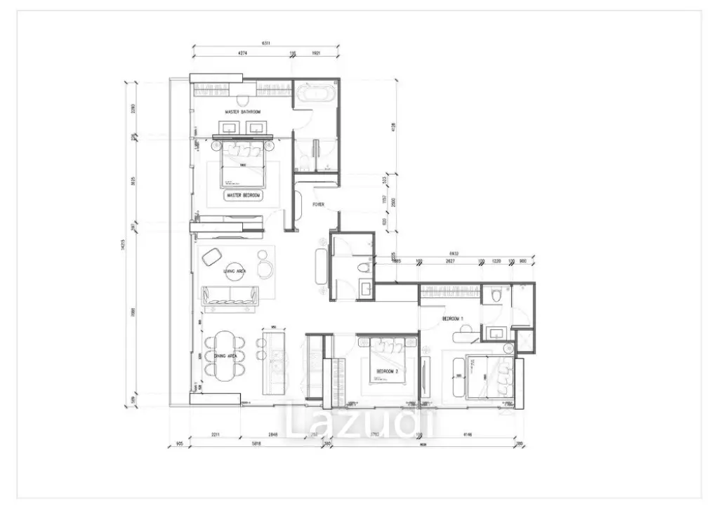 3 Bed 3 Bath 149 SQ.M at KHUN By YOO