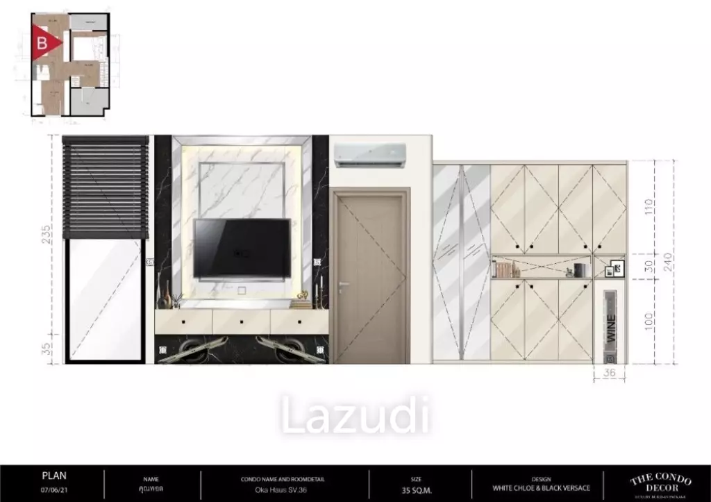1 Bed 1 Bath 34 SQ.M OKA HAUS Sukhumvit 36