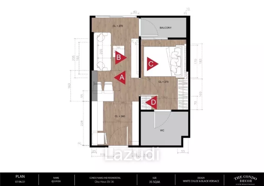 1 Bed 1 Bath 34 SQ.M OKA HAUS Sukhumvit 36