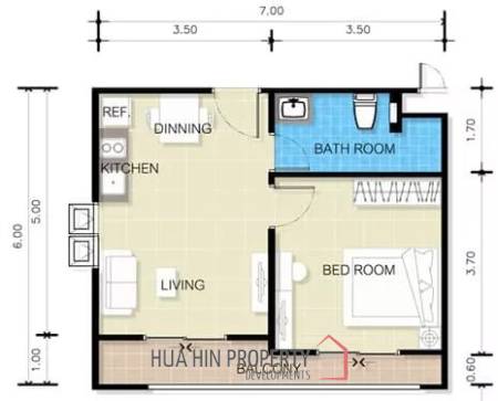 1 Bed 1 Bath 41 SQ.M The 88 Condo Huahin