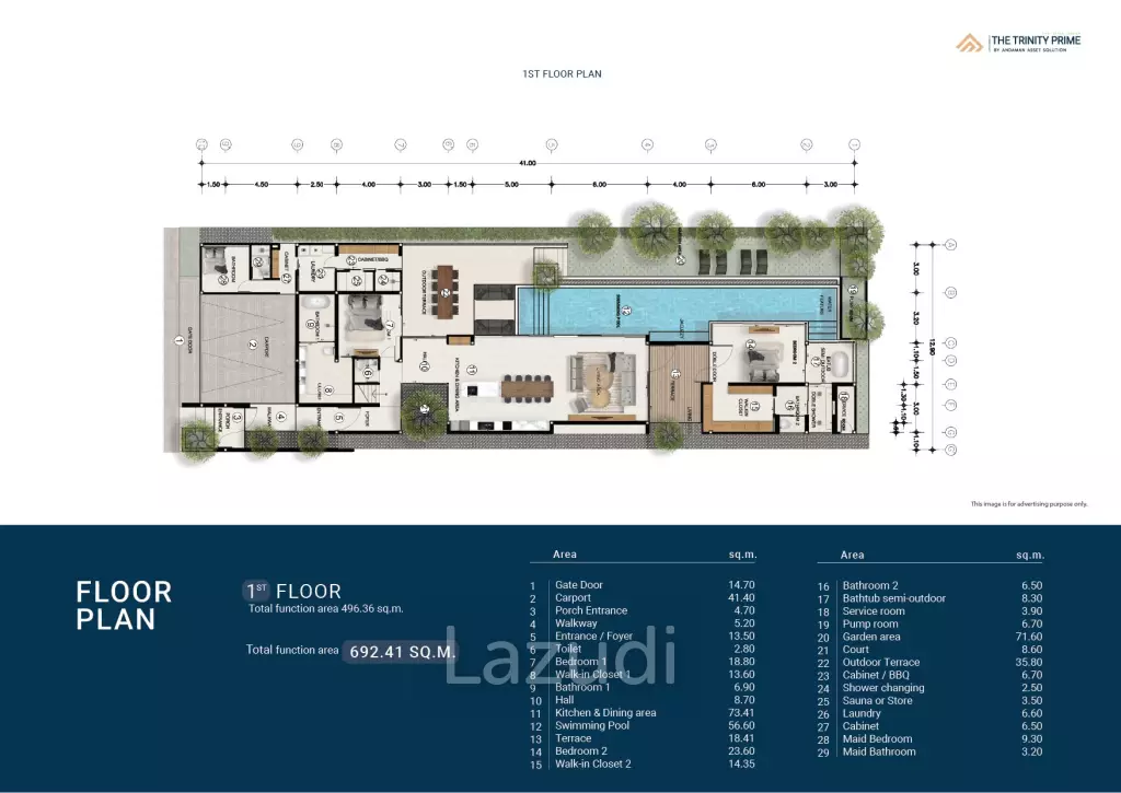 4 Bed 4 Bath  692.41 SQ.M The Trinity Prime