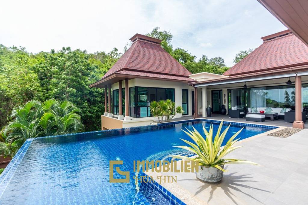 Khao Tao: Einzigartige Villa mit Meerblick am Berg