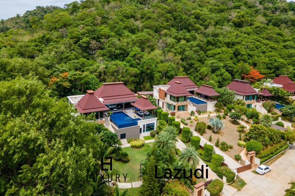 Khao Tao: Einzigartige Villa mit Meerblick am Berg