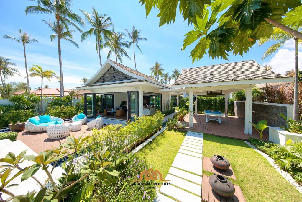 Sleek 5 Bed Beachfront Pool Villa Near Lamai