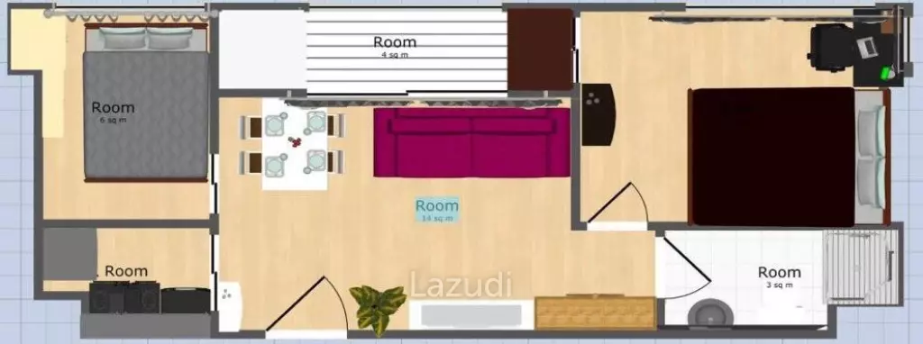 2 Bed 1 Bath 43 SQ.M Ideo Mobi Sathorn