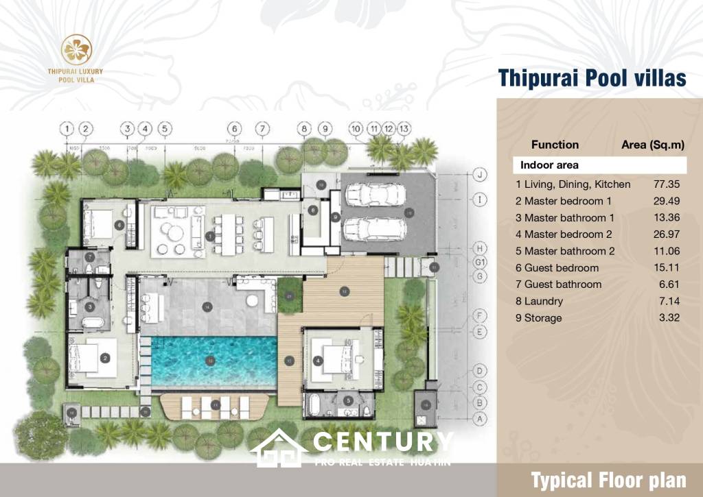 697 Kvm 3 Seng 3 Bad Villa for Salg