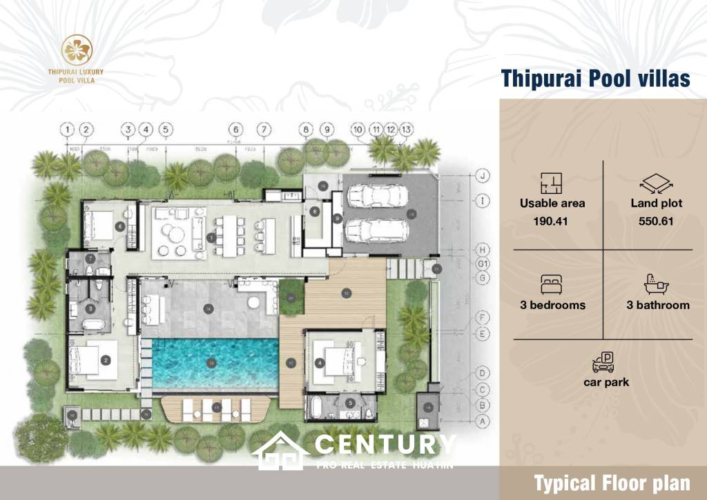697 Kvm 3 Seng 3 Bad Villa for Salg