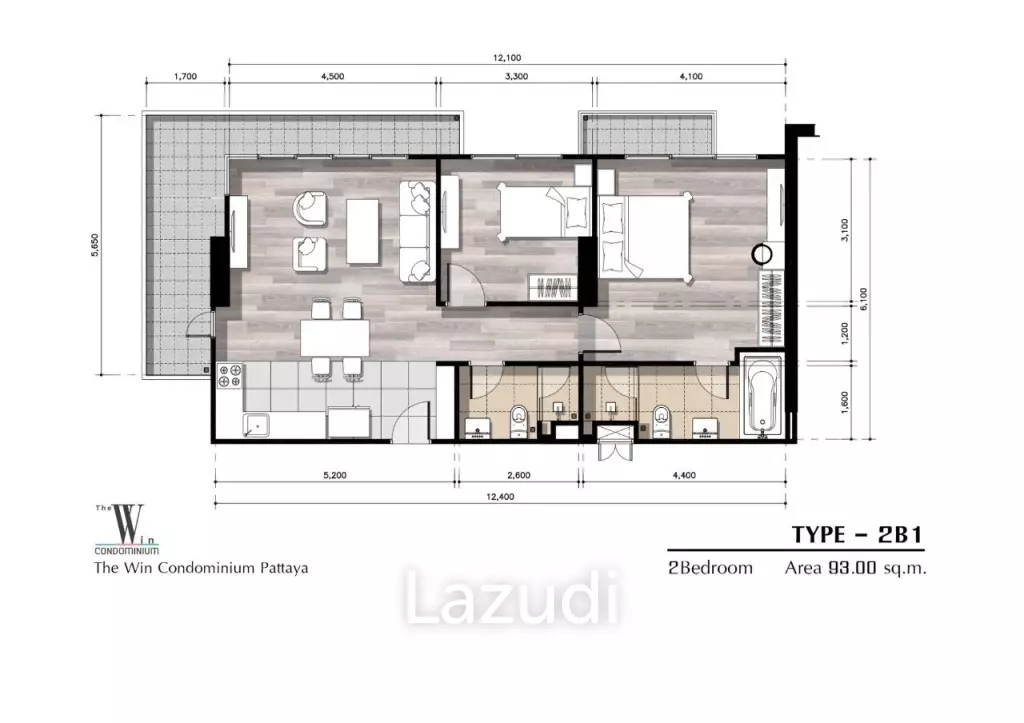 2 Bed 2 Bath 90 SQ.M The Win Condominium