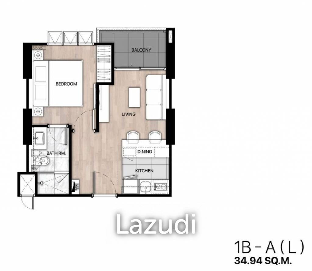 1 Bed 1 Bath 34.34 SQ.M The Astra Sky River
