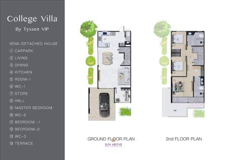 3 Bed 3 Bath 172 SQ.M College Villas