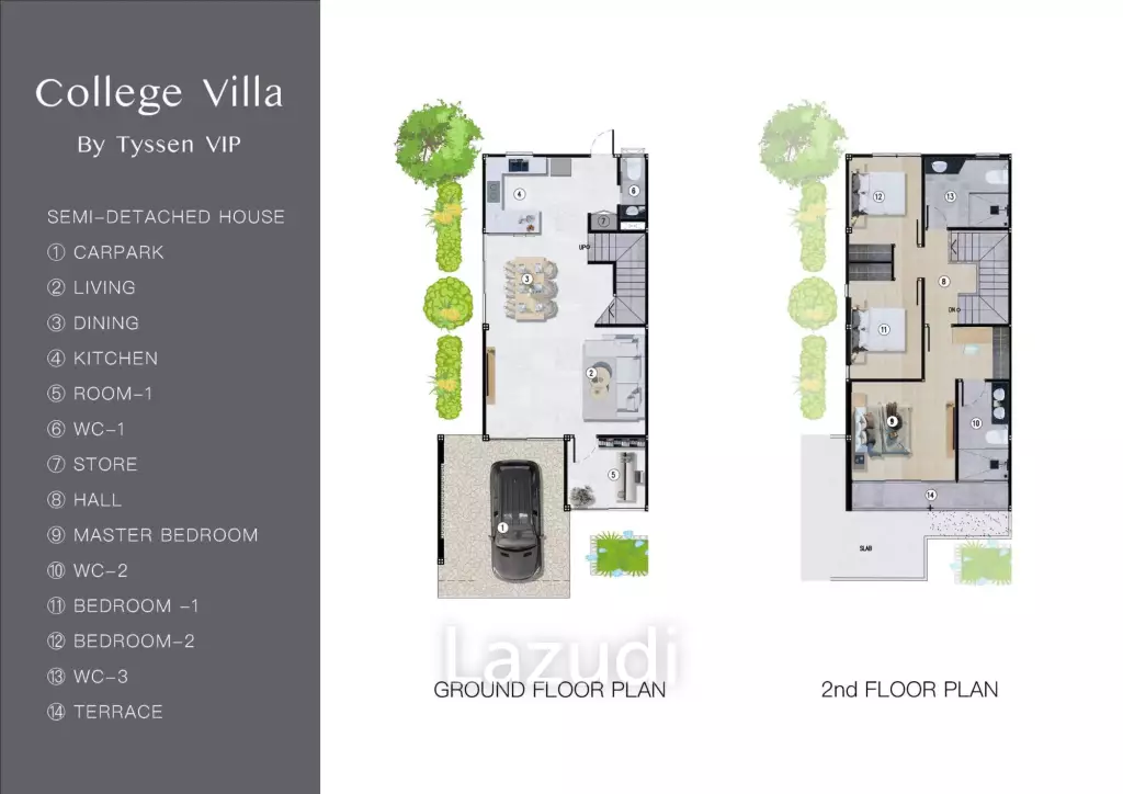 3 Bed 3 Bath 172 SQ.M College Villas