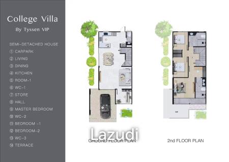 3 Bed 3 Bath 172 SQ.M College Villas