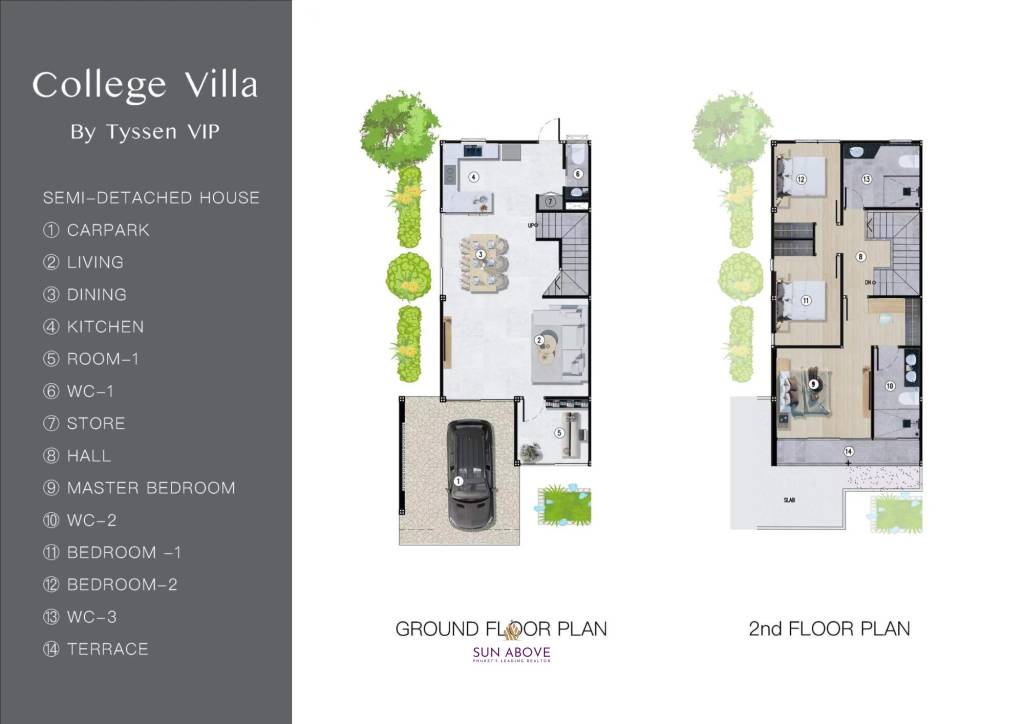 3 Bed 3 Bath 172 SQ.M College Villas