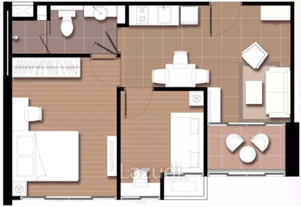 2 Bed 1 Bath 44 SQ.M Ideo Blucove Sukhumvit