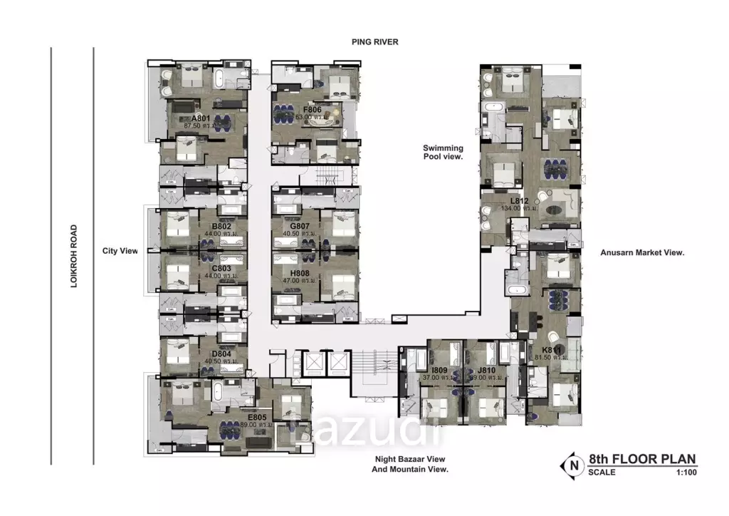 1 Bed 1 Bath 39.76 SQ.M The Erawan Condo